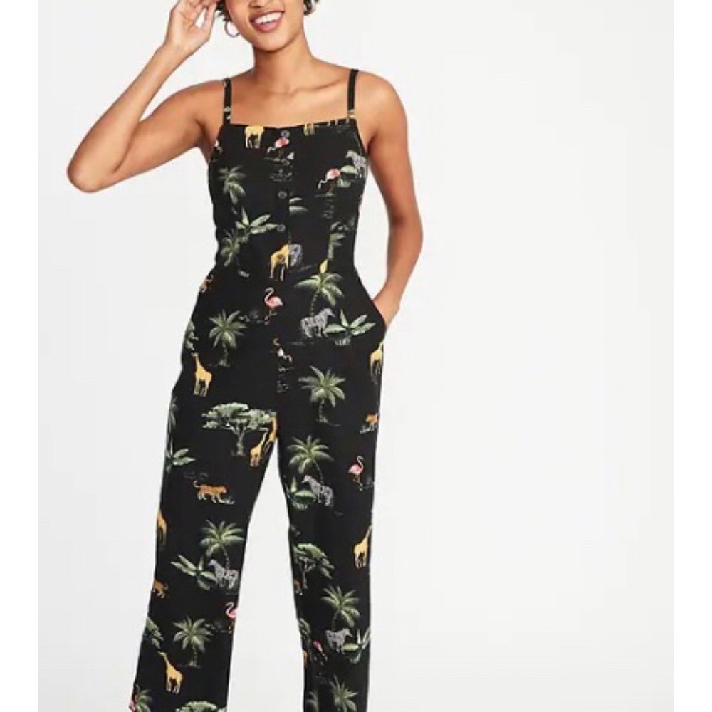 Old Navy Safari Black Jumpsuit Romper Size 2 Tall